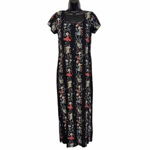 VINTAGE 80s 90s WEEKEND TRAFFIC NOVELTY PARTY NEW YEAR’S MAXI DRESS SIZE S.